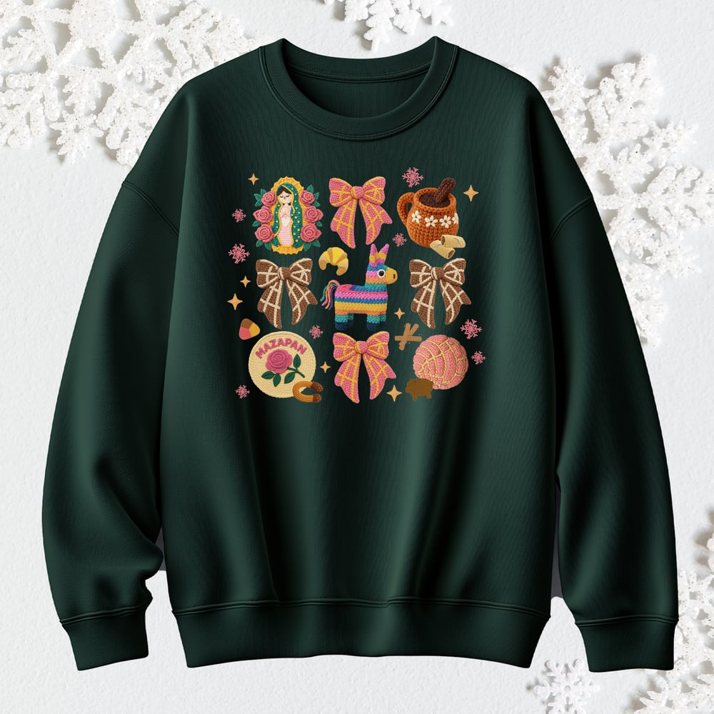 Image of MEXICAN NAVIDAD COLLAGE CREWNECK SWEATER