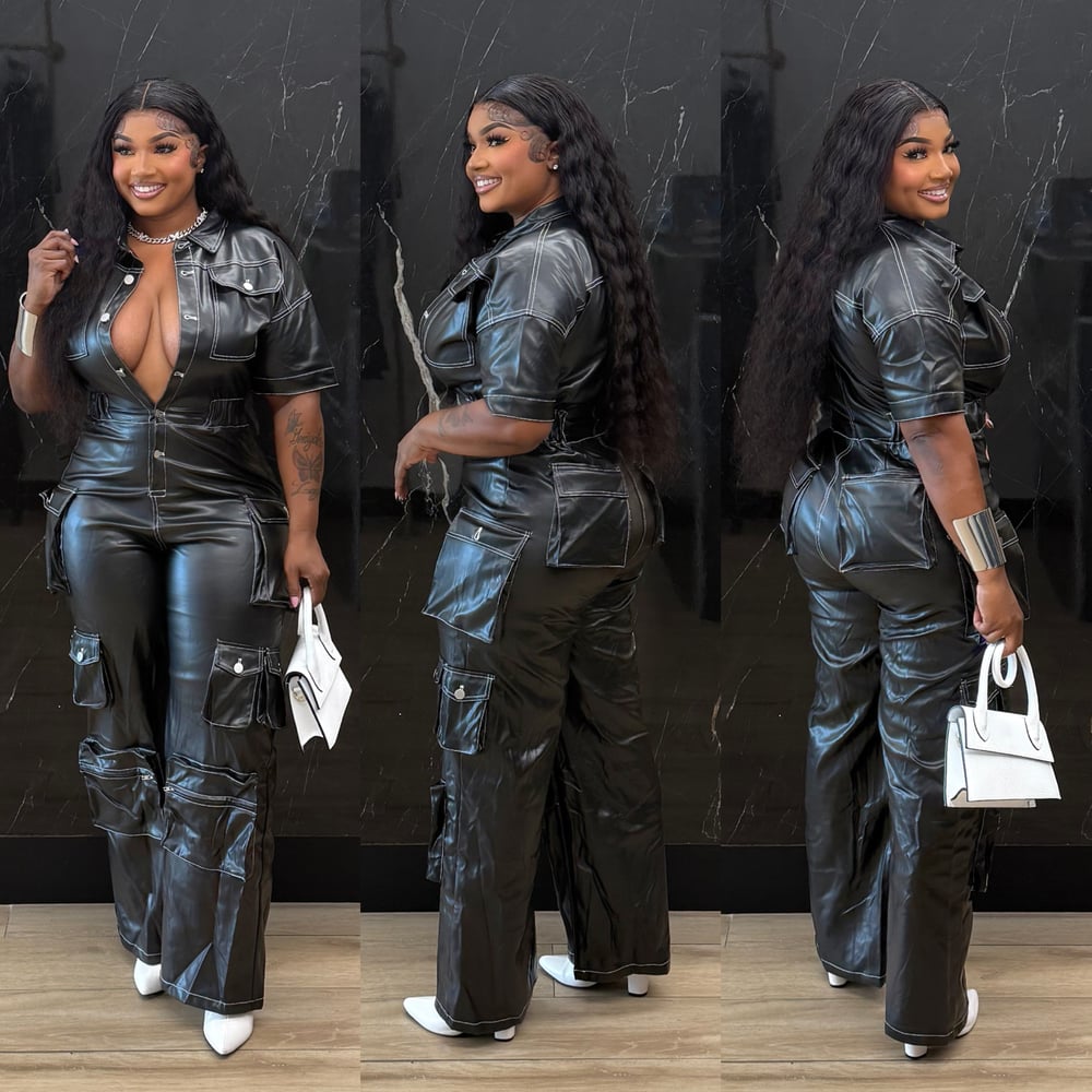 Image of TELISA FAUX LEATHER JUMPER 