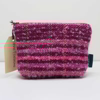 Pink Mohair Loop Fancy Tweed Handwoven and Handmade Pouch
