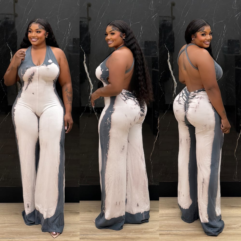 Image of LEXIE TIE-DYE JUMPER-charcoal