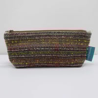 Green Landscape Fancy Tweed Handwoven and Handmade Pouch Pencil Case