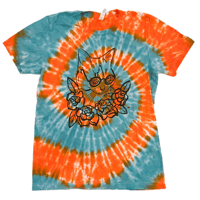 Image 1 of Trash Tie-Dye: Medium Orange and Teal Spiral
