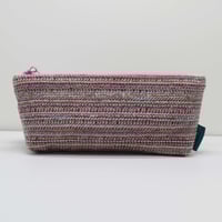 Cream Landscape Fancy Tweed Handwoven and Handmade Pouch Pencil Case