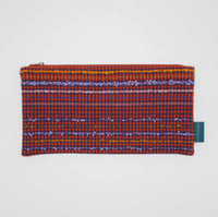 Dogtooth Orange and Purple Fancy Tweed Handwoven and Handmade Pouch