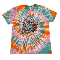 Image 1 of Trash Tie-Dye: Extra-Large Teal, Orange, and Pink Spiral