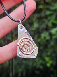 Image 2 of Mens Necklace - Copper Swirl 