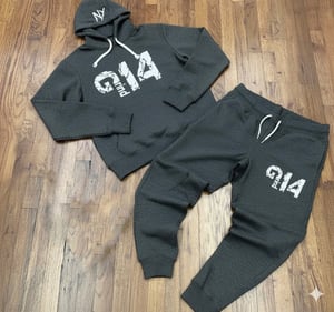 Image of EXCLUSIVE CHARCOAL GREY HEATHER HOODIE