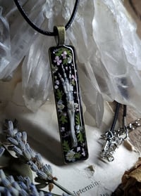 Image 4 of Bunny Foot and Floral Pendant - Pink