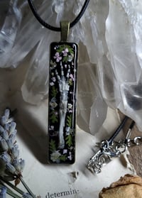 Image 3 of Bunny Foot and Floral Pendant - Pink