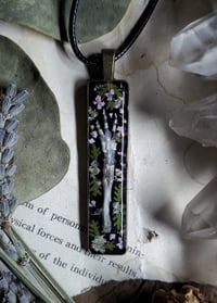 Image 1 of Bunny Foot and Floral Pendant - Pink