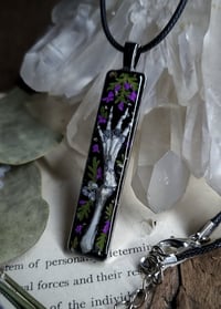 Image 4 of Bunny Foot and Floral Pendant - Purple