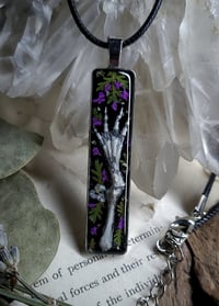 Image 5 of Bunny Foot and Floral Pendant - Purple