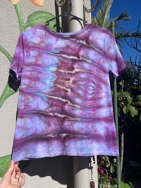 Image 1 of Psychedelic Trails Women’s Size 8- Trippy Purple Tie Dye T-Shirt Australia