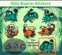Image 1 of Silly Raptor Stickers