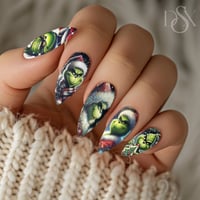 Image 1 of JUST GRINCH DARK CHRISTMAS NAIL DECALS 