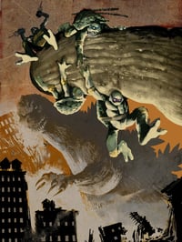 TMNT X GODZILLA 11x17 Signed Art Print