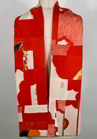 Image 2 of Red and White Noshi Scarf