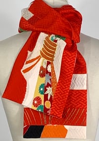 Image 3 of Red and White Noshi Scarf