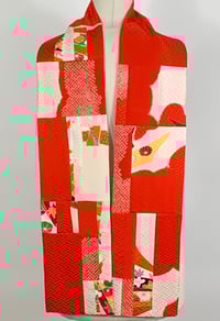 Image 1 of Red and White Clouds Scarf