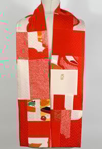 Image 2 of Red and White Clouds Scarf