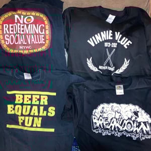 Image of Size MEDIUM Used Shirt Bundle - NRSV, Breakdown, Vinnie Value