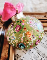 Image 2 of Jeweled Flowers & Gold -Luxury Christmas Ornament 