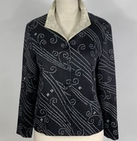 Image 1 of Black and White Shibori Diagonals Hitoe