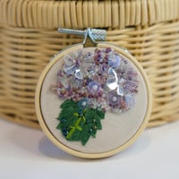 Image 1 of Hand Beaded Hydrangea Pin