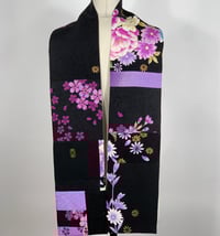 Image 1 of Black and Purple Garden Scarf