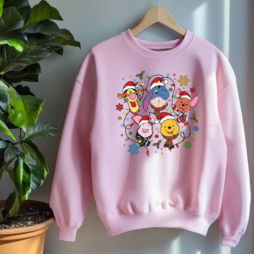 Image of BEAR & FRIENDS XMAS LIGHTS CREWNECK SWEATER