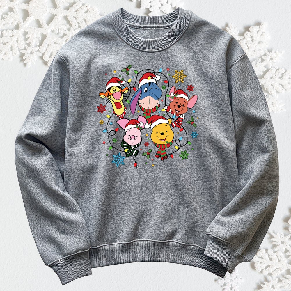Image of BEAR & FRIENDS XMAS LIGHTS CREWNECK SWEATER