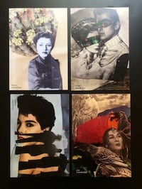  4 x Collage Postcards