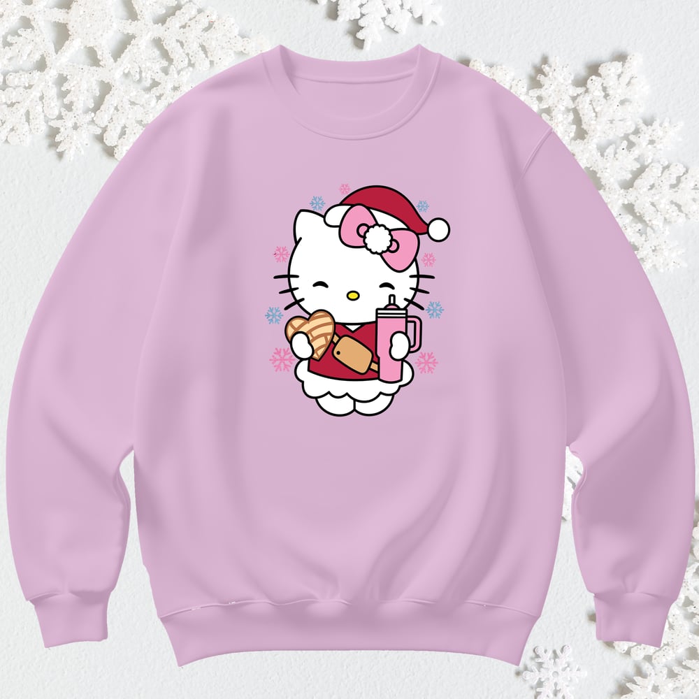 Image of  KITTY SANTA CREWNECK SWEATER