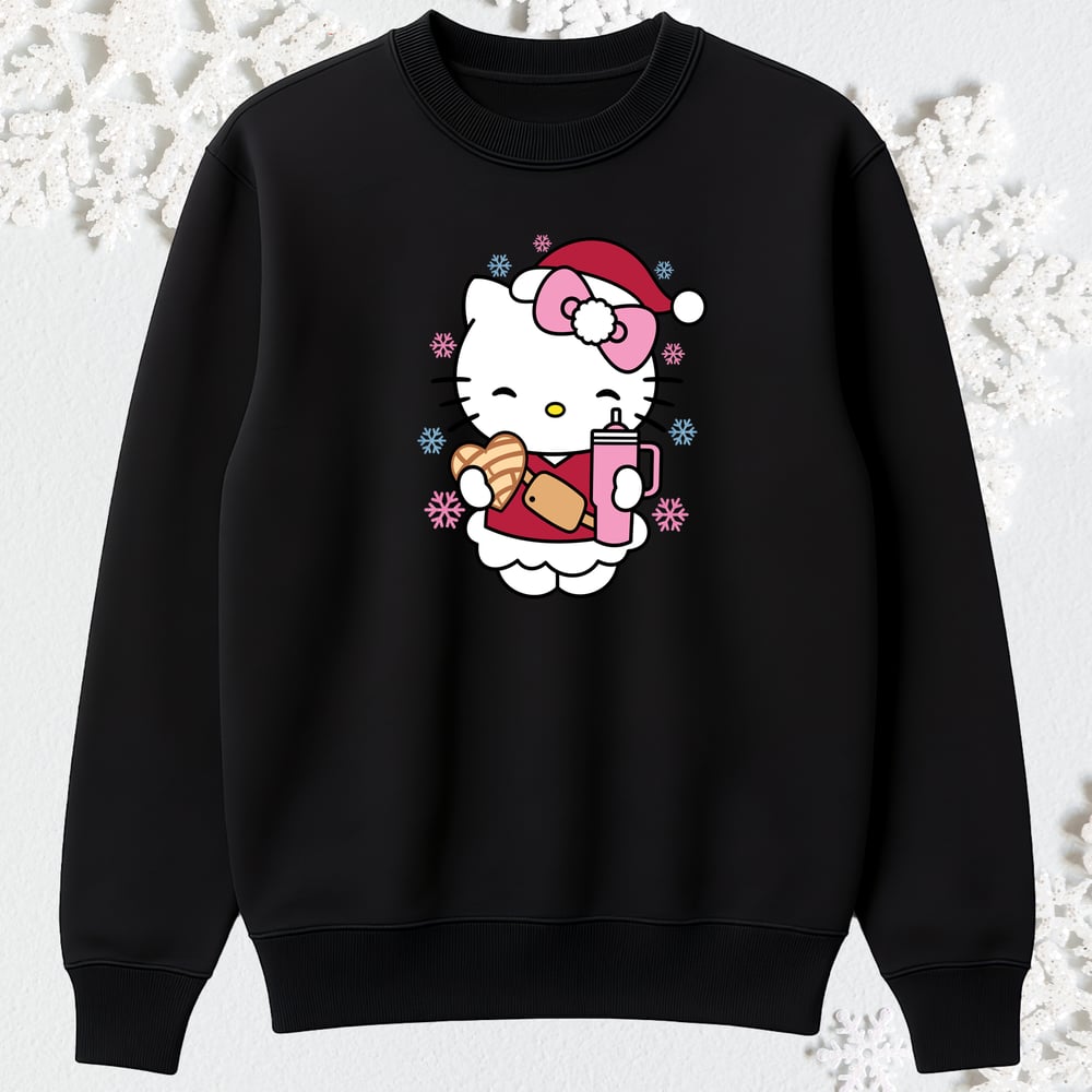 Image of  KITTY SANTA CREWNECK SWEATER
