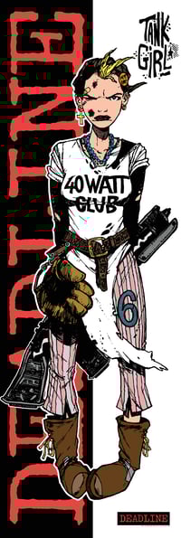 Image 2 of TANK GIRL/DEADLINE REPLICA 1989 DOOR POSTER (5ft.) Black & White Version - plus bonus mini poster