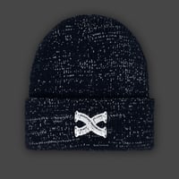 Image 2 of Fourheader reflective black beanie