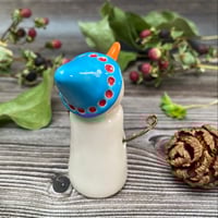 Image 3 of Handmade Ceramic Snowpeep with Blue Hat