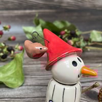 Image 2 of Handmade Ceramic Snowpeep Bird and Baubles