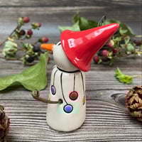 Image 4 of Handmade Ceramic Snowpeep Bird and Baubles