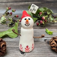 Image 1 of Handmade Ceramic Ho Ho Ho Snowpeep