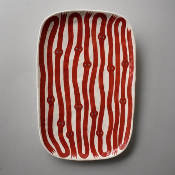 Image of Red Abstract VinePlate