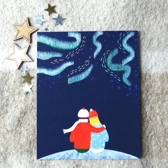 Collection de Noël 2025 : Affiche les aurores boréales 