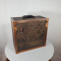 Image 1 of LP Record Case, Gator Leather With Copper Trim, #0312