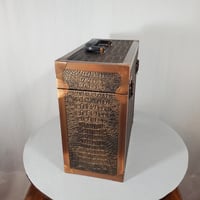 Image 2 of LP Record Case, Gator Leather With Copper Trim, #0312