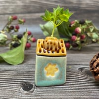 Image 2 of Soft Green Ceramic Mini House with Chimney