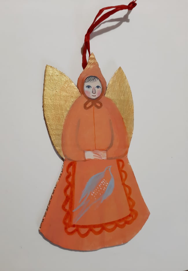 RESERVED Amber ~ cardboard hanging decoration 