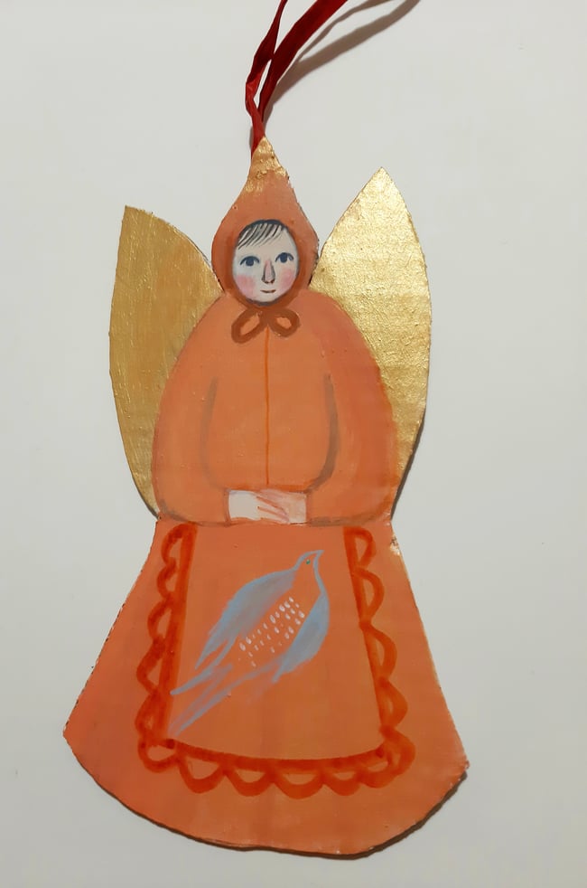 RESERVED Amber ~ cardboard hanging decoration 