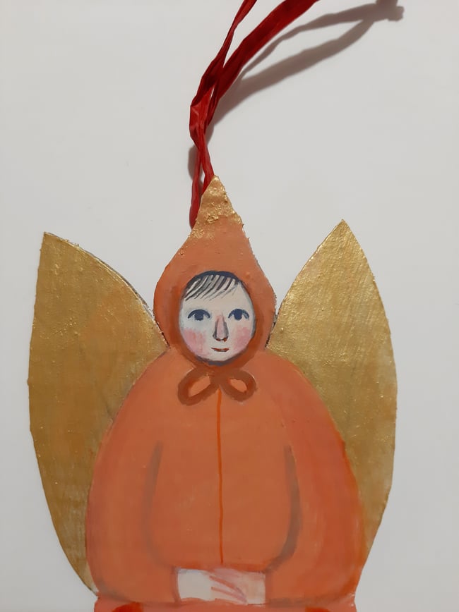 RESERVED Amber ~ cardboard hanging decoration 