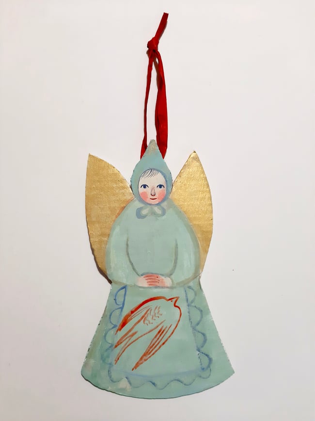 Golden teal  ~ Cardboard  Christmas decoration 