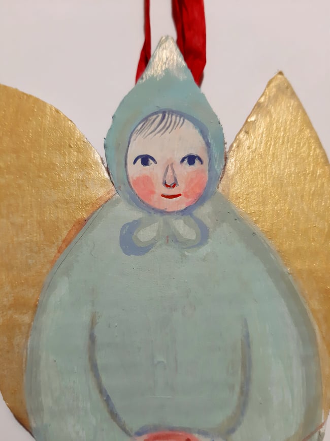 Golden teal  ~ Cardboard  Christmas decoration 
